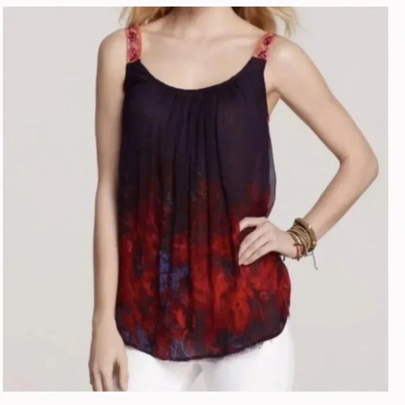 Free People Firecracker Tunic Tank Top Orange Combo Size XS - Picture 1 of 10